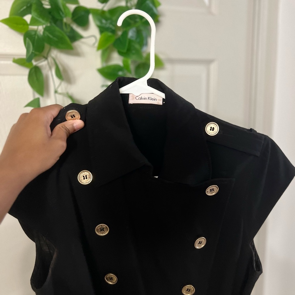 Calvin Klein Black Dress with Gold Buttons